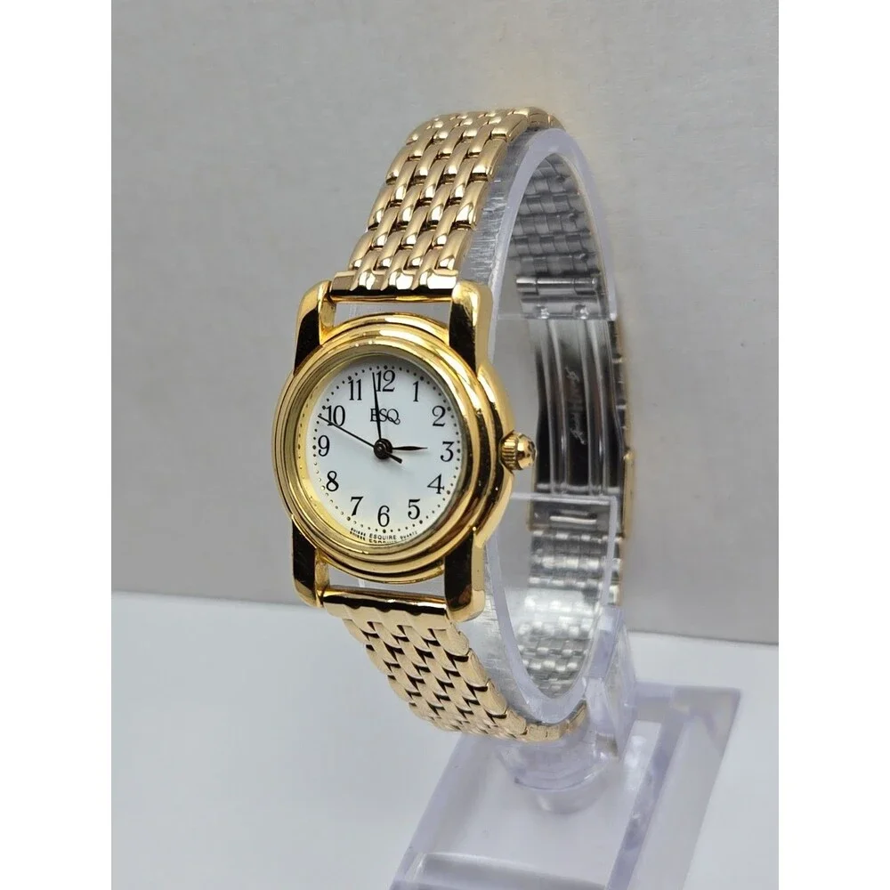Womens Vintage ESQ Esquire by Movado Swiss Quartz Gold Tone Watch New Battery